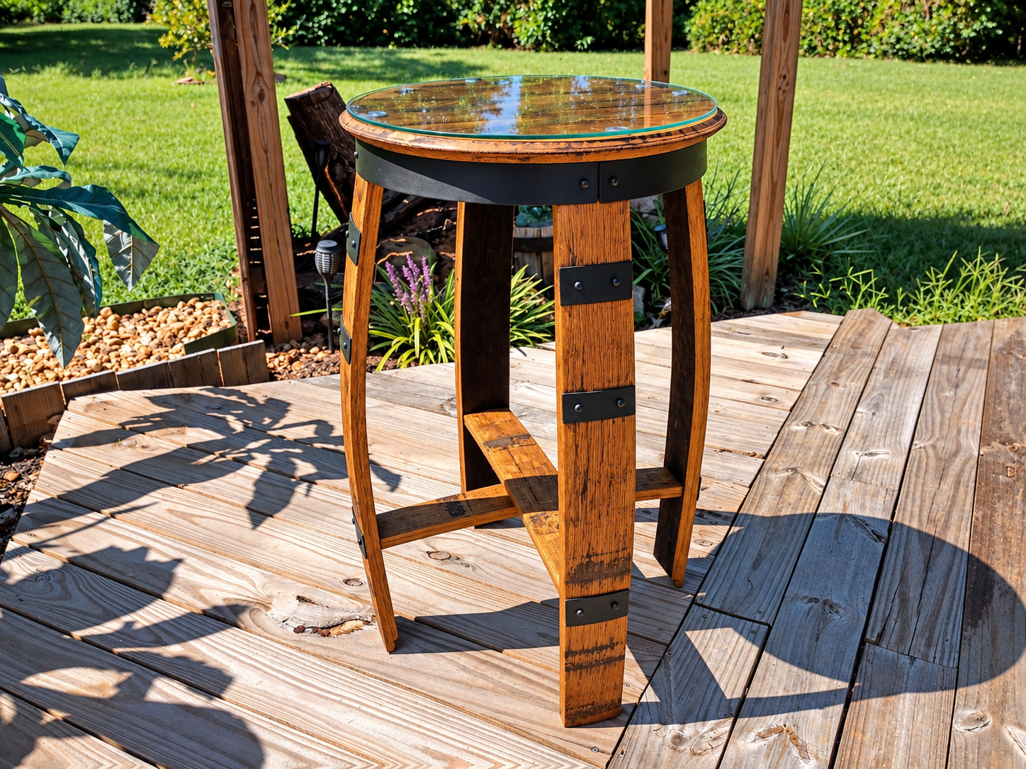 Barrel Bistro Table w/Glass